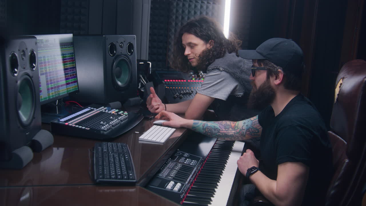 Music Production Collaboration in Recording Studio