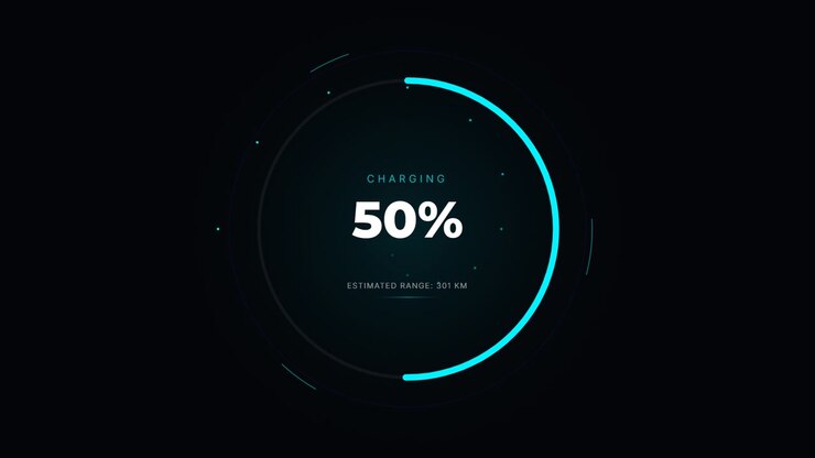 Electric Vehicle Battery Charging Progress Interface