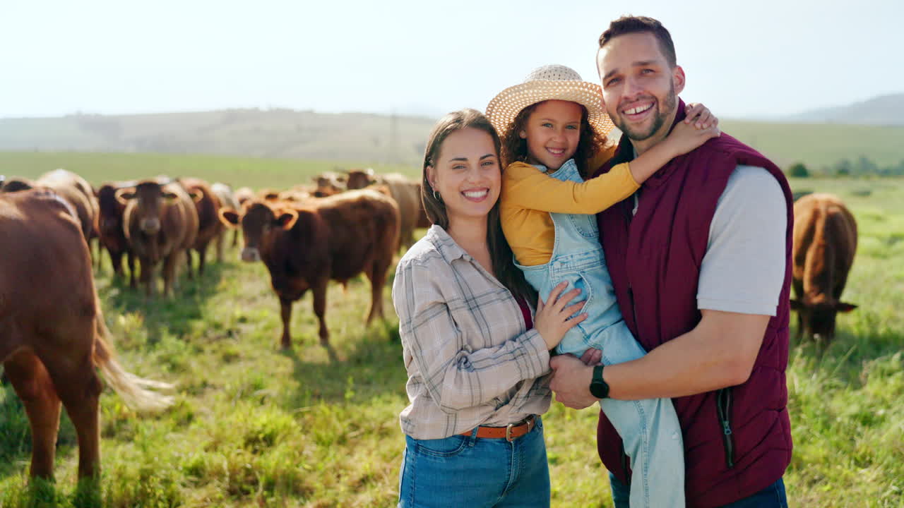 Happy Family on a Farm