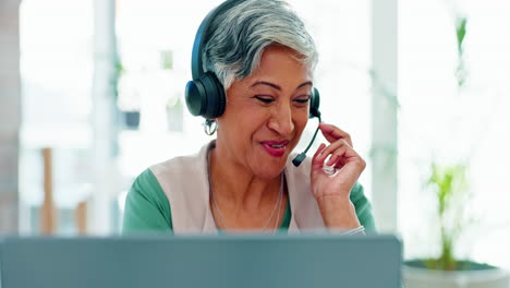 Senior-woman,-telemarketing