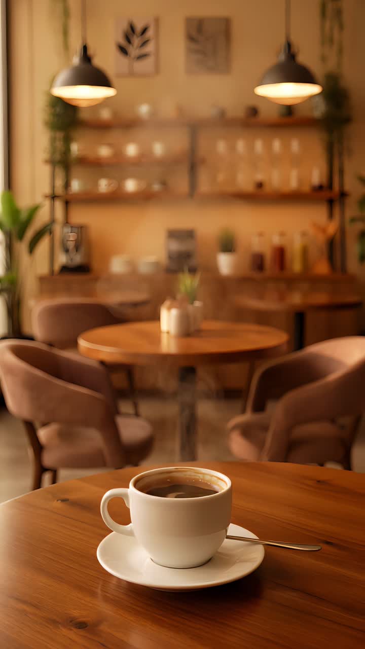 Interno di caffè estetico con atmosfera accogliente 4K