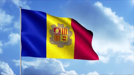 the flag of andorra waving in the wind