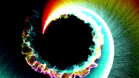 magical particles ring abstract background, animation, rendering, loop