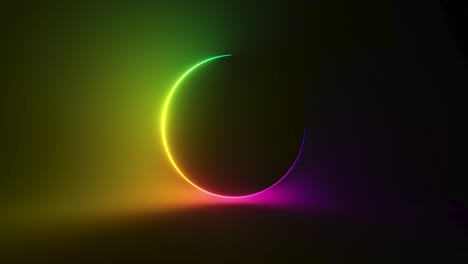 fondo de círculo de neón