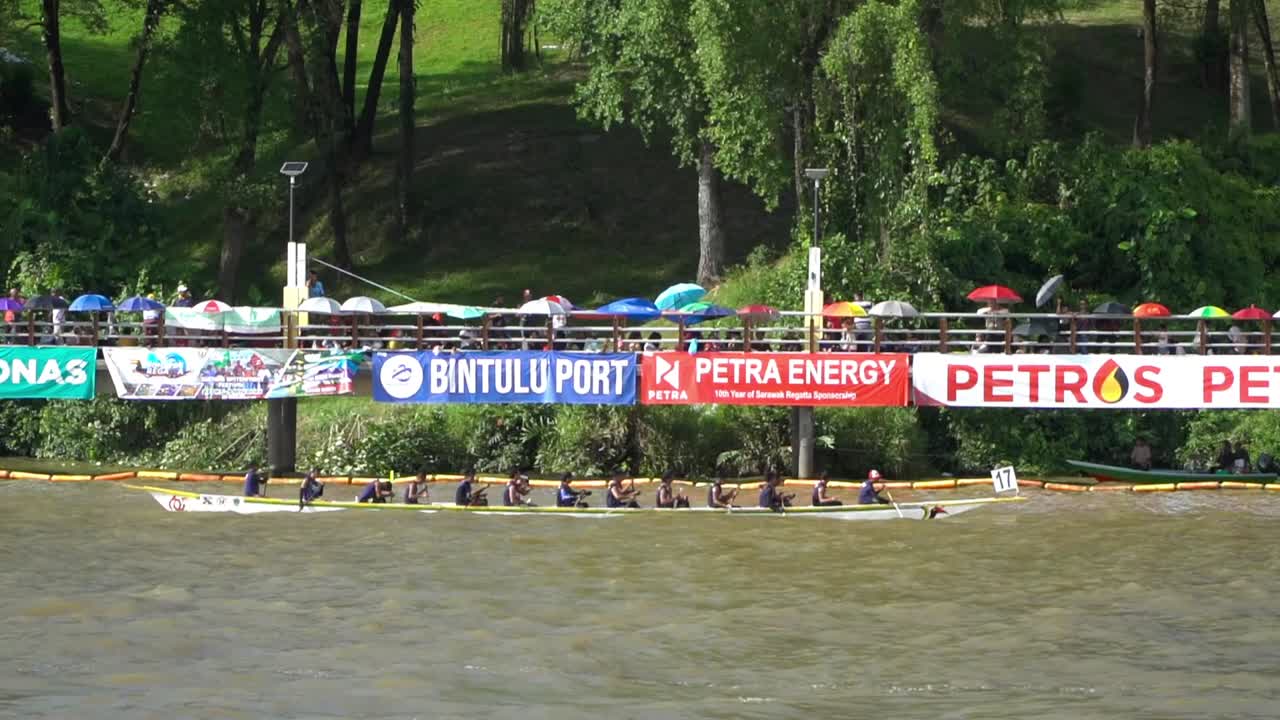 Traditional Long Boat Race Held At Kuching Water Front Every Year