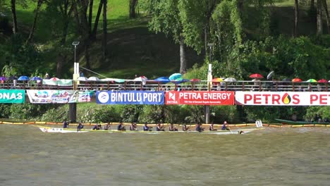 traditional long boat race held at kuching water front every year