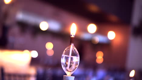 decorative restaurant 
closeup on decor candle table