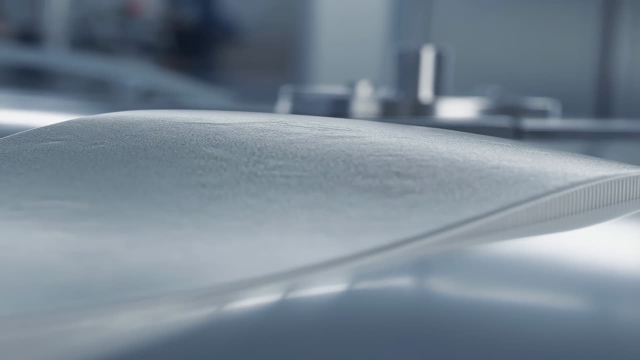 Abstract Wavy Textured Metallic Surface in a Futuristic Setting