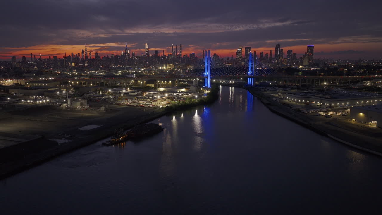 Aerial view of Midtown Manhattan at sunset. Shot in New York City.