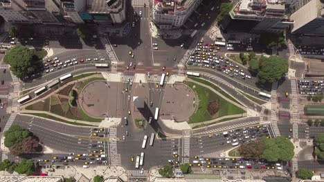 aerial shot over busy city