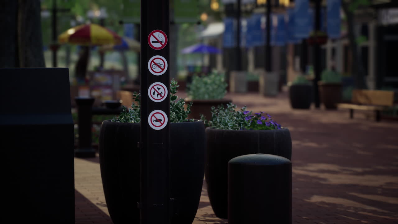 나무 와 벤치 가 있는 조용 한 도시 공원