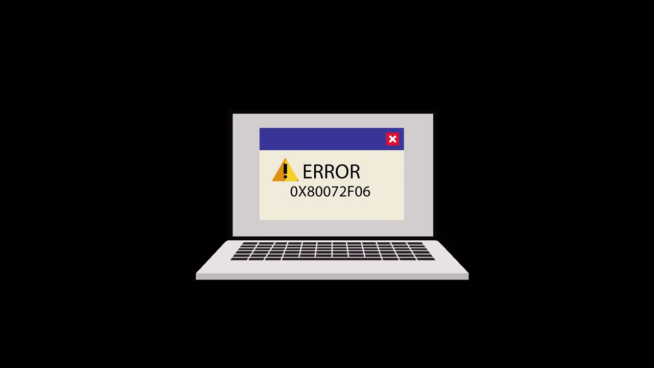 Animated Laptop Displaying a System Error Message