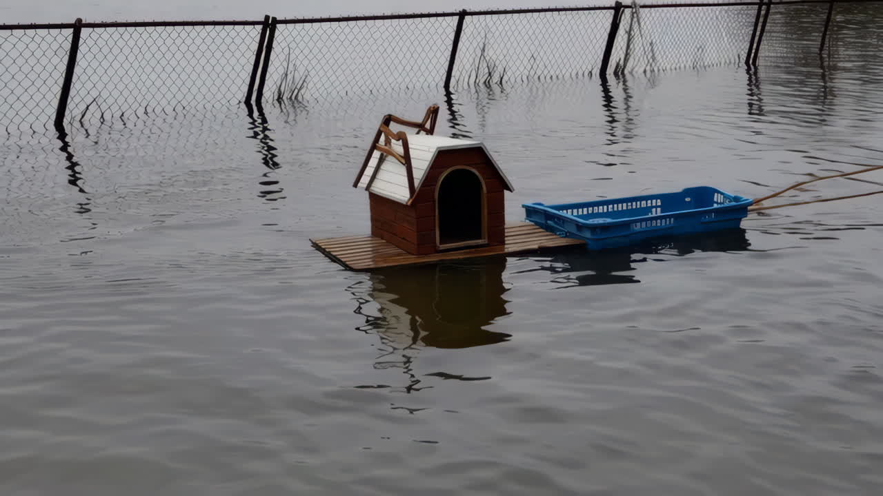 Flooded Dog House and Crate