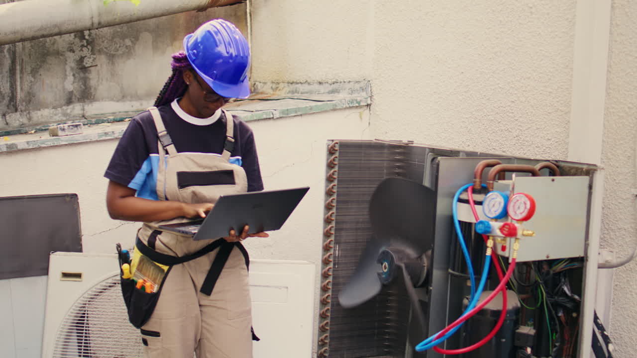 Ingeniør der arbejder på HVAC-system