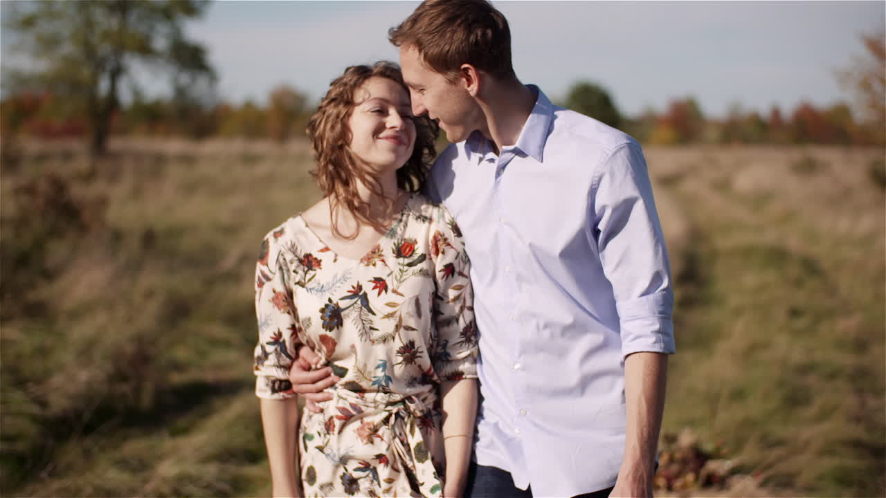 Love and joy in wide open field