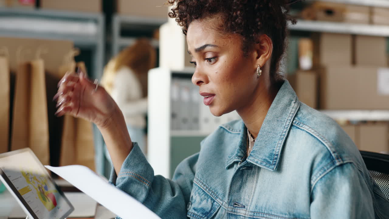 Woman working in her office