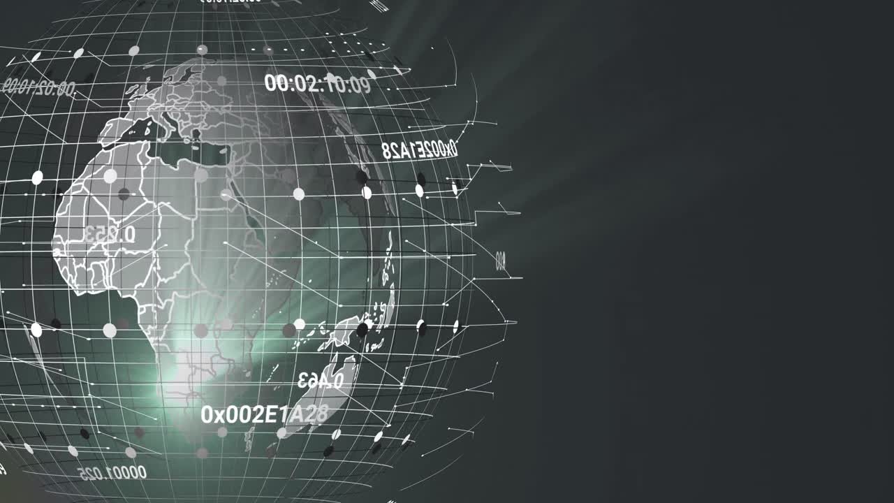 Animation of data processing over globe