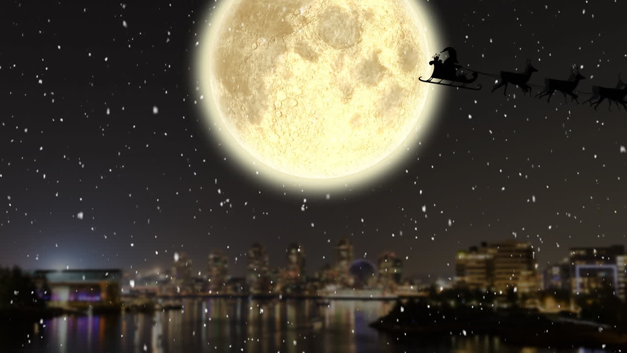 밤에 겨울 풍경