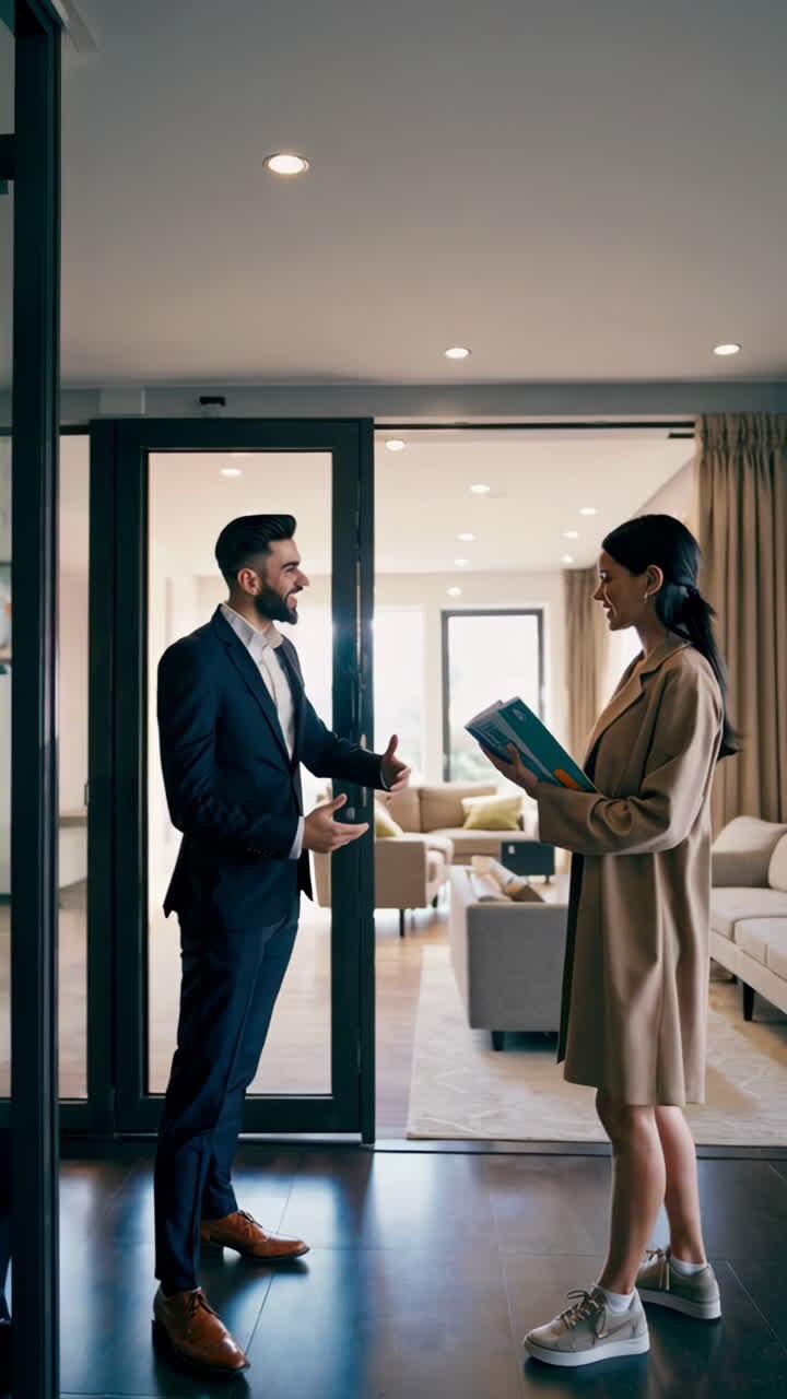 Real Estate Agent Showing House to Client