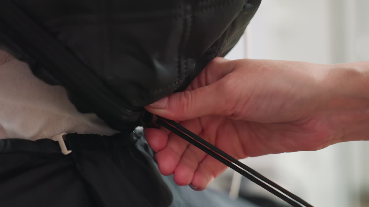 고객 보호를 위해 망토를 조절하고, 망토와 수건 깃을 안전하게 배치하여 고객을 준비시키며, 망토 끈을 조심스럽게 묶고 수건 깃을 올바르게 위치시켜 안전을 확보합니다.