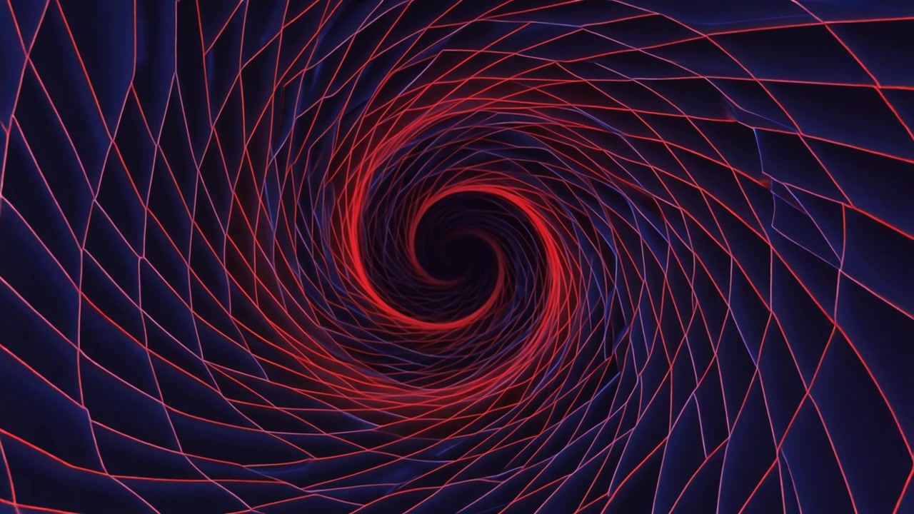 Animazione Astratta di Tunnel a Spirale Geometrico Rosso e Blu
