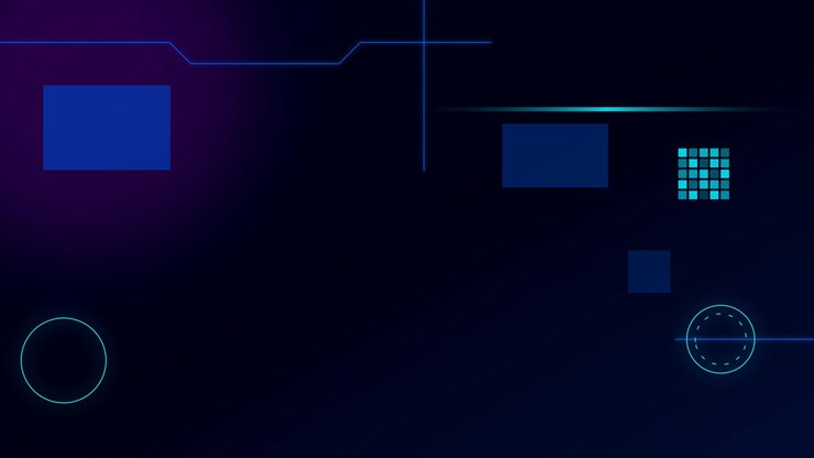 Abstract Digital Technology Background with Moving Geometric Lines and Data Elements