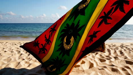 Rasta Flag on a Beach
