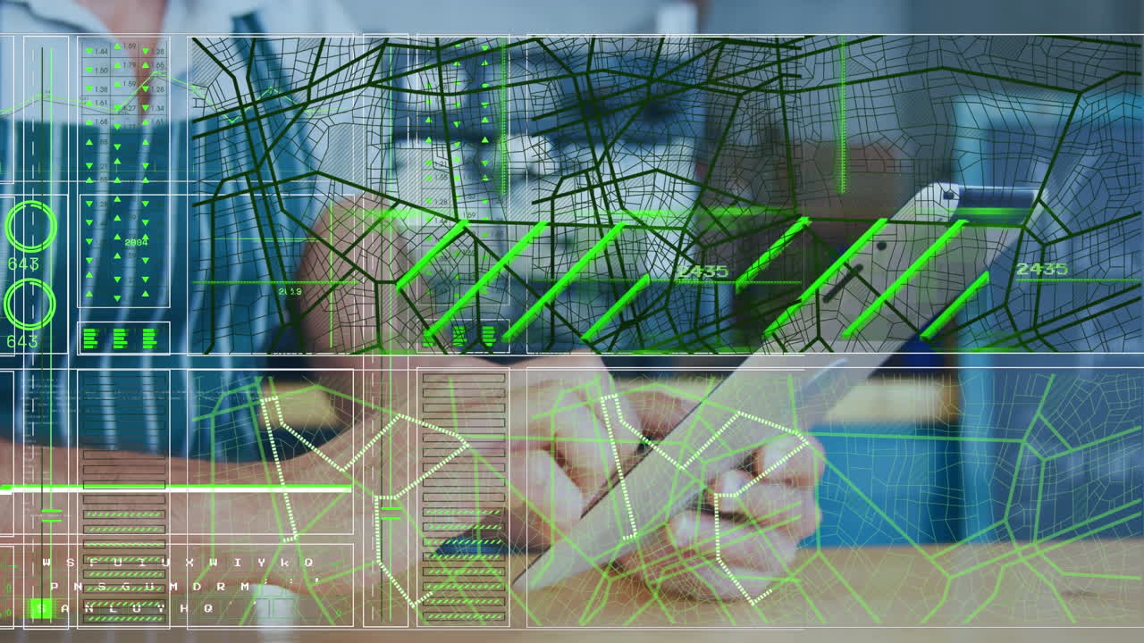 animación del procesamiento de datos financieros sobre personas de negocios