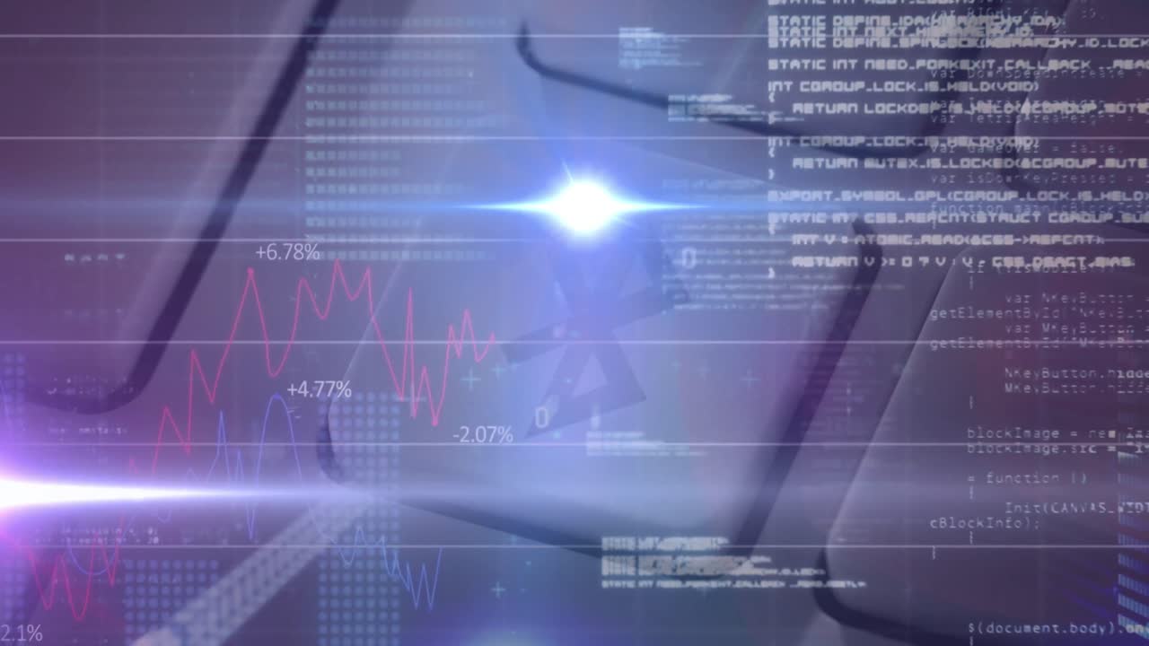 Spot of light and financial data processing against close up of bluetooth key on keyboard