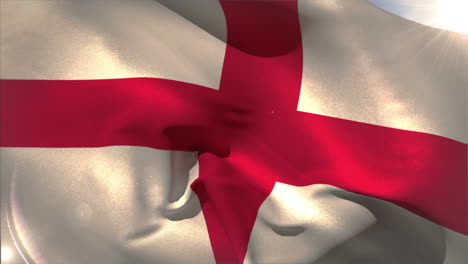 una gran bandera nacional de inglaterra ondeando