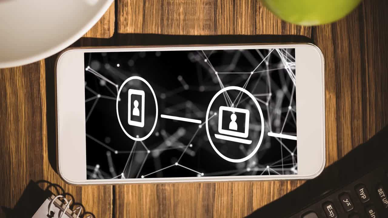 iconos de red de conexión en la pantalla del teléfono inteligente