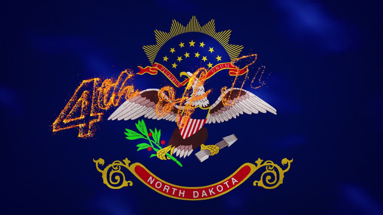 노스 다코타 발 배경: 7월 4일 화재 글자, 루프