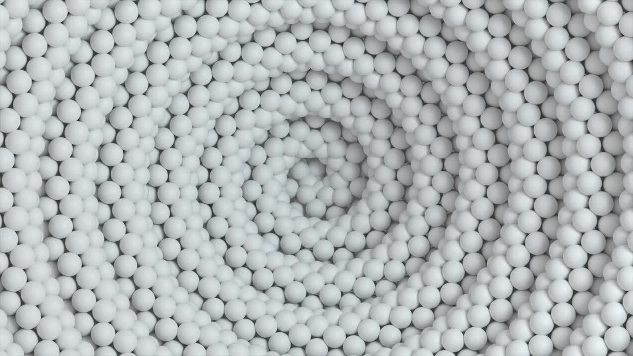 bucle sin fin de esferas en una espiral