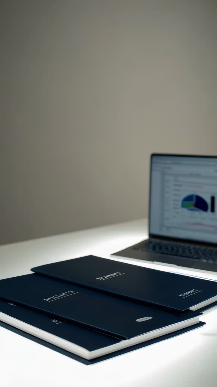 Laptop with Financial Data and Documents