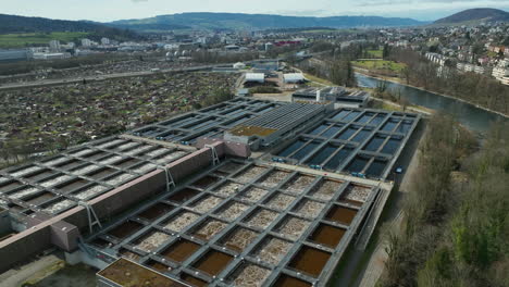 modern recyclinghof werdhölzli in zurich switzerland on a partly cloudy day