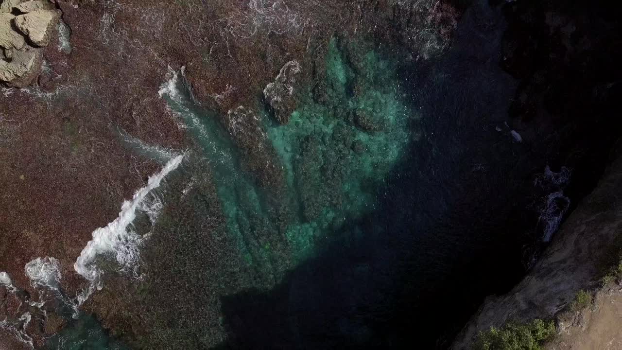 AERIAL: Broken Beach in Nusa Penida Indonesia