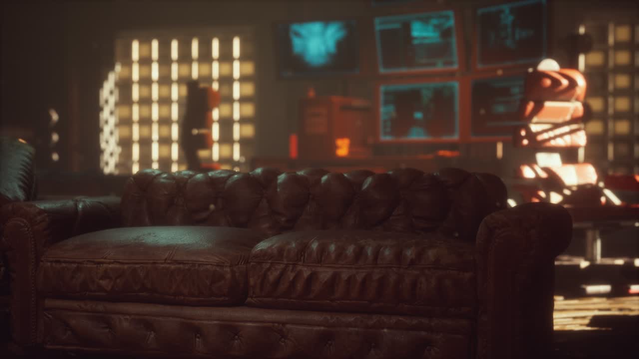 fi 네온 조명과 함께 미래형 인테리어