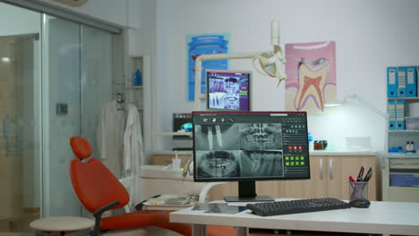 stomatological nurse inviting patient in dental room