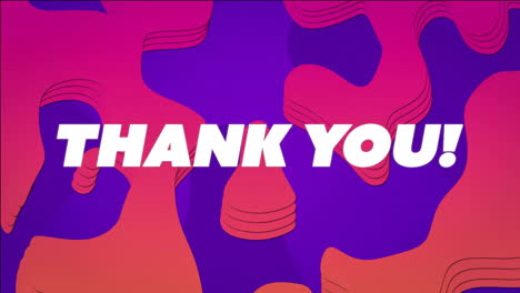 thank you! text animation over abstract purple and orange background