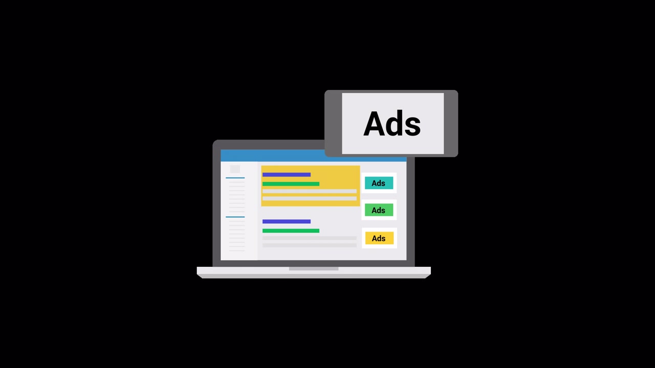 Animated Laptop and Mobile Phone Displaying Digital Ads