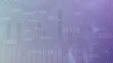 animación de múltiples gráficos, cambios de números sobre la lluvia y los relámpagos en nubes densas