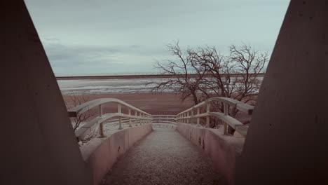 elevated pathway overlooking salt flats