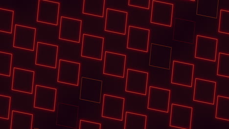 patrón de cuadrados de neón rojo con efecto de pulso