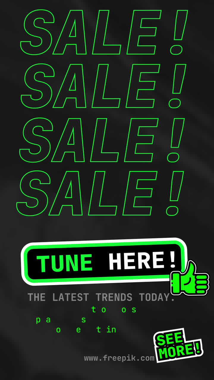 Neon Green Sale Promotion with Tune Here Button