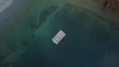 a raft looks lost in the water