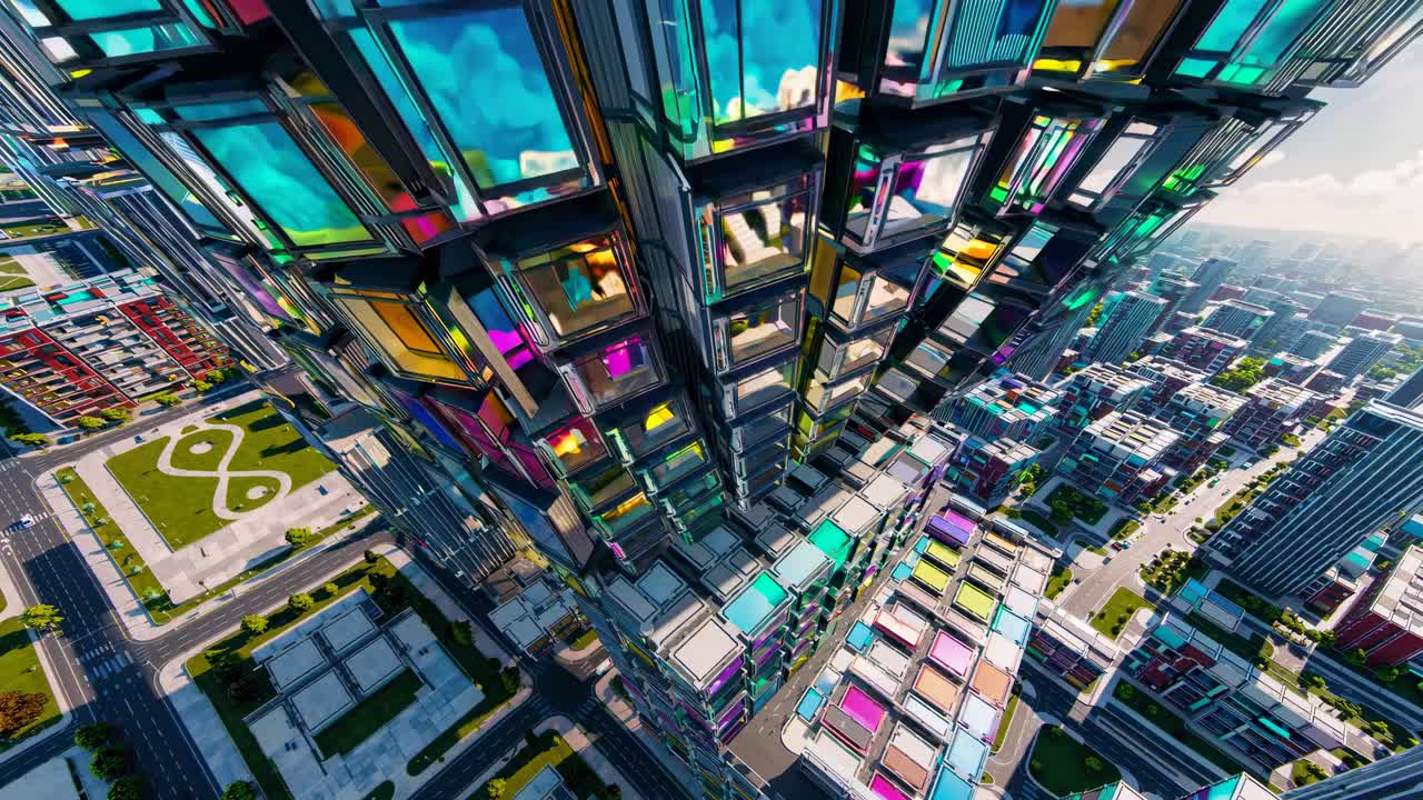 현대 도시 의 미래적 인 마천루