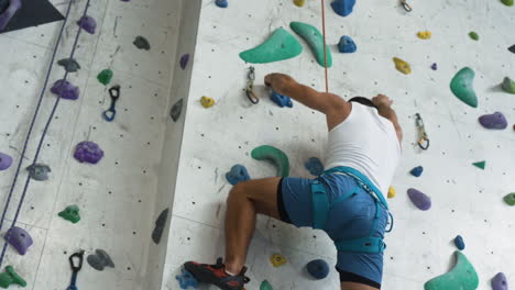 person in a climbing wall centre