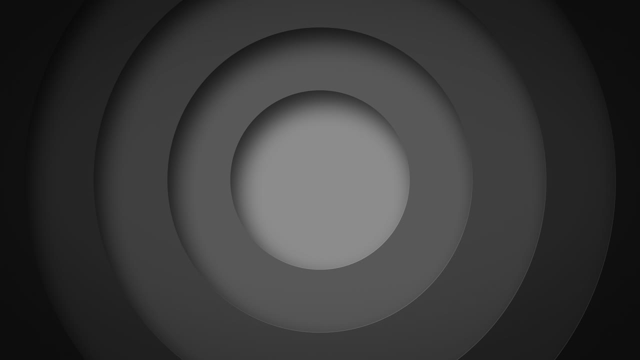 abstracto logotipo patrón promocional de círculos con el efecto de desplazamiento anillos limpios negros animación fondo abstracto para presentación de negocios bucle sin costuras 4k render