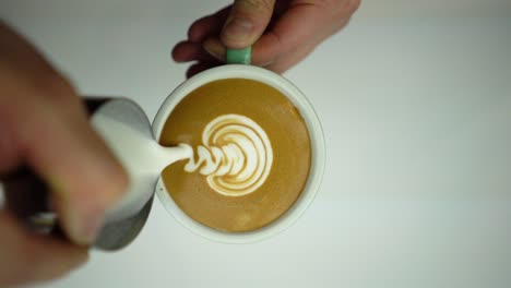 free pour latte art, coffee art wrapped tulip 4k