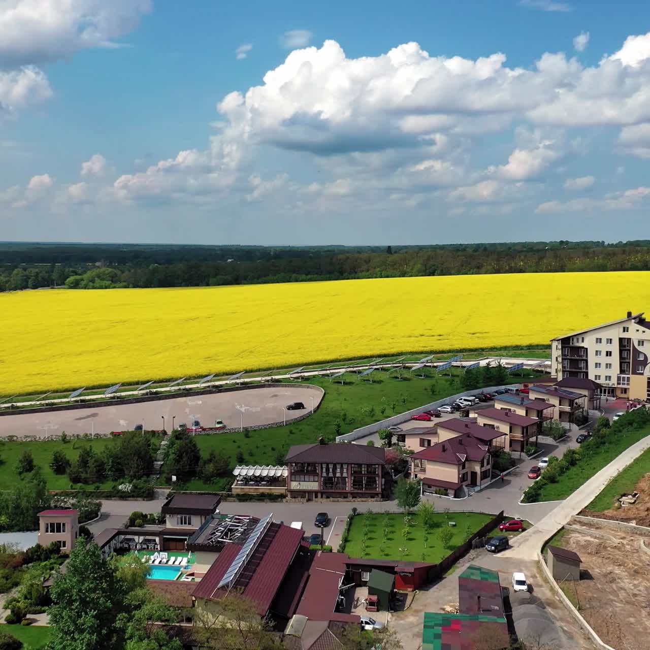 Residential area in suburb of city